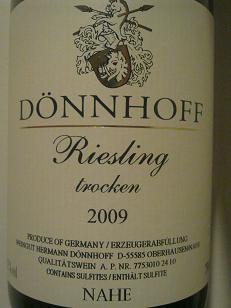 Donnhoff Riesling Trocken 2009