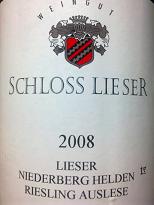 Schloss-Lieser Lieser Niederberg Helden Riesling Auslese 2008, Mosel, Germany