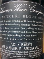 Schwarz Wine Co Nitschke Block Shiraz 2007